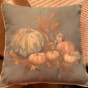 Pretty blue/green pumpkin harvest pillow